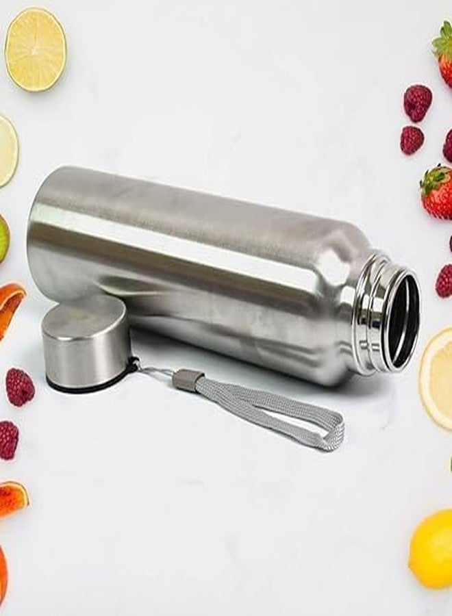 DHAVL Stainless Steel Water Bottle 1 Litre | Leak Proof, Durable & Rust Proof | Non-Toxic & BPA Free Steel Bottles 1+ Litre | Eco Friendly Stainless Steel Water Bottle (Pack of 1) - Image 1